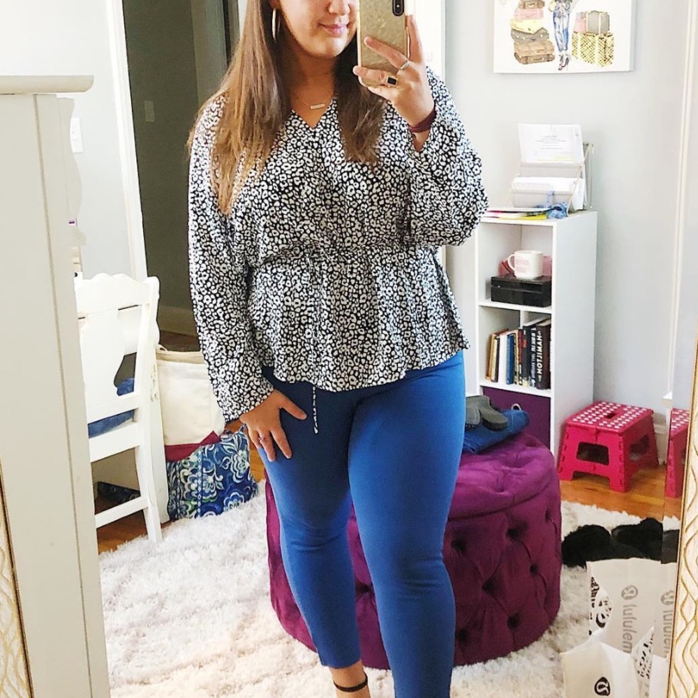 Animal-print peplum top